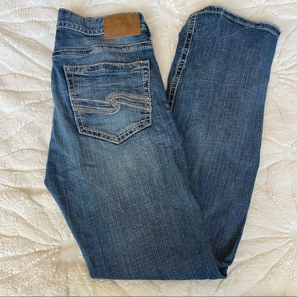 Men’s Silver “Craig” Straight Blue Jeans Size- W28 L34 - Picture 2 of 12